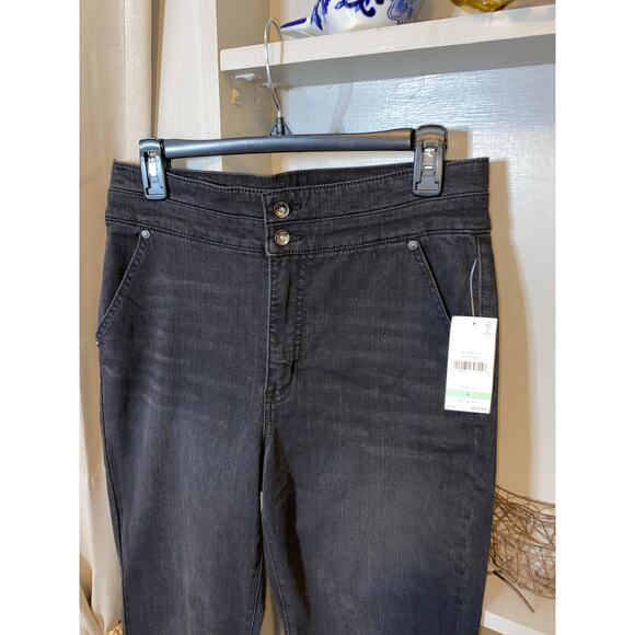 NWT $79.50 Anne Klein Jeans Slim Boot Cut size 8 Black Wash Jeans w/Stretch - Picture 4 of 12